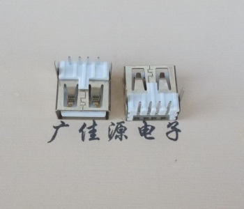 德阳 USB2.0 AF 90度 直插脚 无后盖 平口铜壳