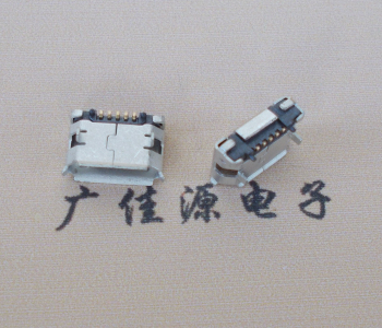 德阳Micro USB 5pin接口 固定脚距6.4插板有柱卷边
