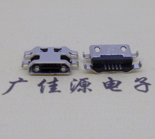 德阳micro usb5p连接器 反向沉板1.6mm四脚插平口