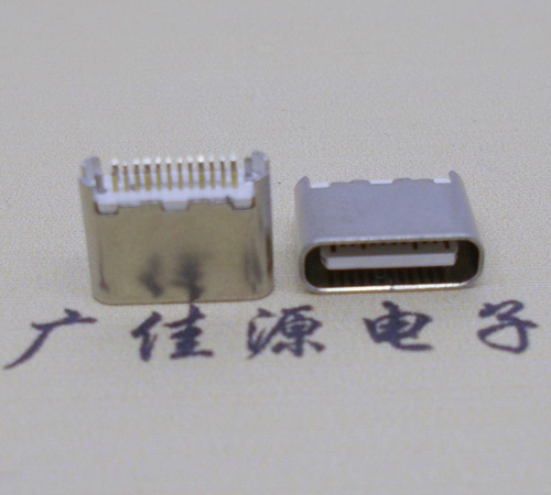 德阳type-c24p母座短体6.5mm夹板连接器