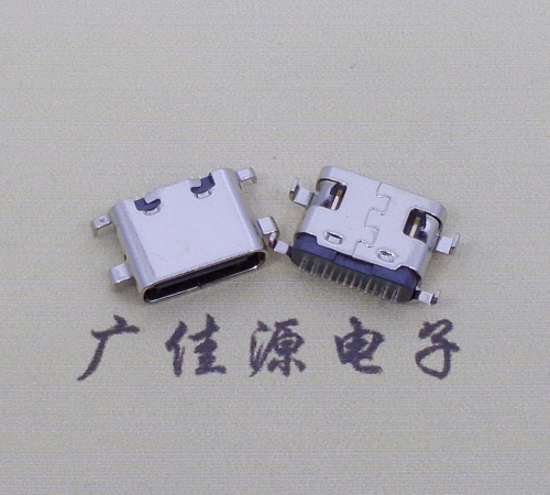 德阳type c16p沉板母座破板0.8mm/1.0mm/1.2mm/1.6mm四脚插板端子SMT总体长度L=6.5mm