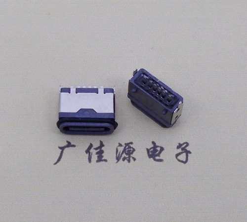 德阳usb type c6p防水立插母座两脚插带定位柱