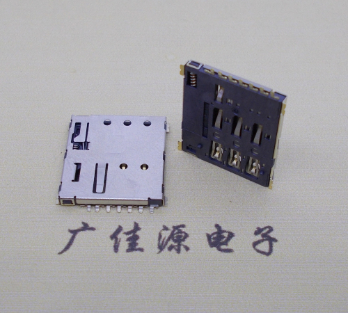 德阳NANO SIM 自弹式卡座 1.37H 带CD测试7Pin 手机卡座连接器