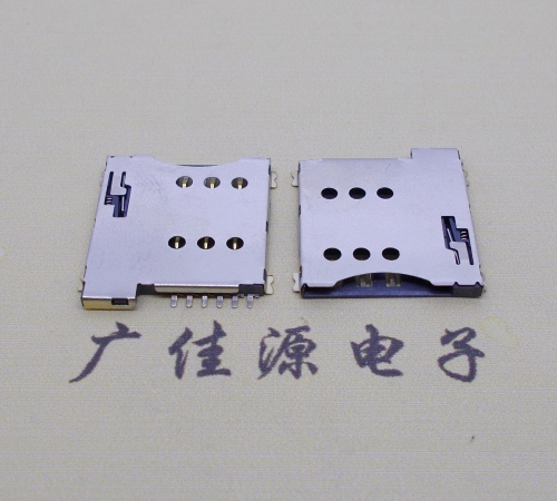 德阳手机自弹卡座 MICRO SIM 1.35H 6P PUSH卡座连接器