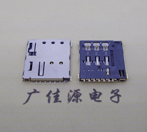 德阳NANO SIM 自弹式卡座 1.37H 带CD测试7Pin 手机卡座连接器